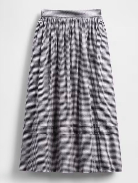 Gap x DOEN Dresses & Skirts - Gap x Doen Women's Black & White Gingham Midi Skirt - Size Large